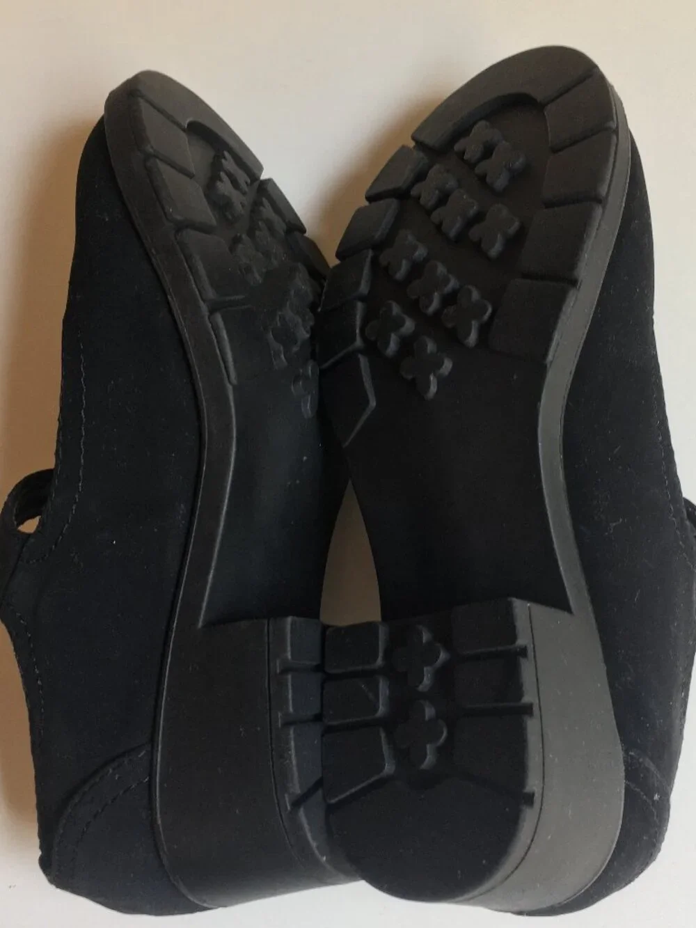 New Black Mary Jane Shoes 2 Girls Faux Suede Chunky Heel T-Strap Buckle Dress